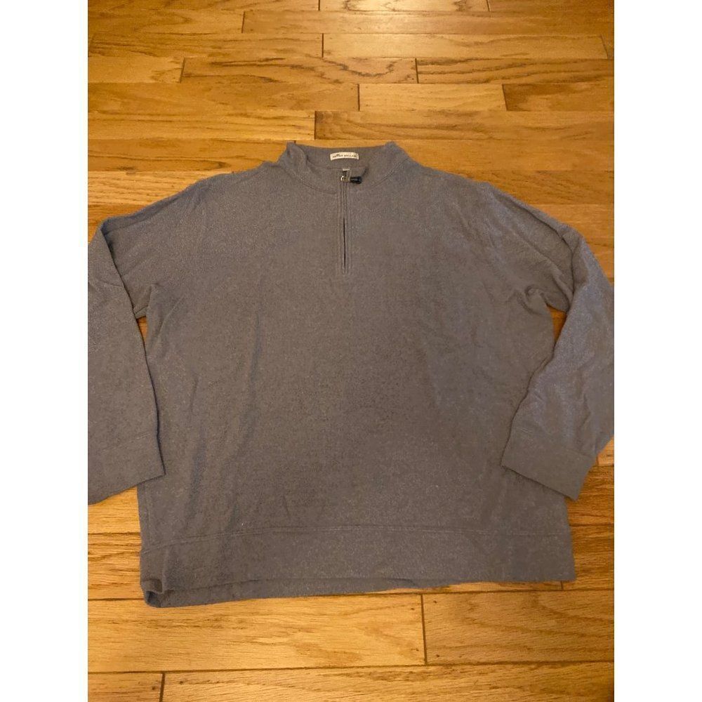 Peter Millar men's grey 1/4 zip collar long sleeve pullover knit sweater size XL
